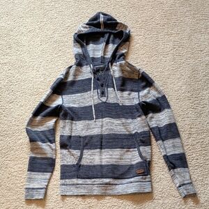 Striped Blue and Gray Hoodie